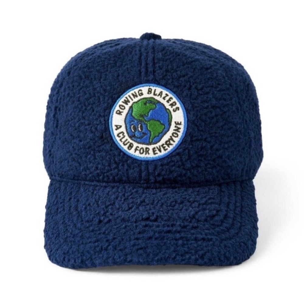 Rowing Blazers x Target Navy Faux Shearling Club For Everyone Logo Baseball Hat